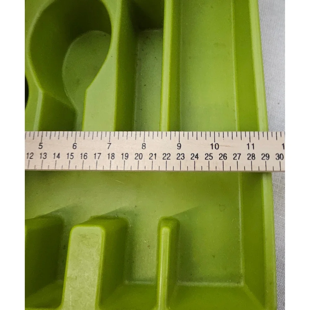 Cutlery Drawer Organizer Avocado Green Vintage Retro Plastic Tray 13.5